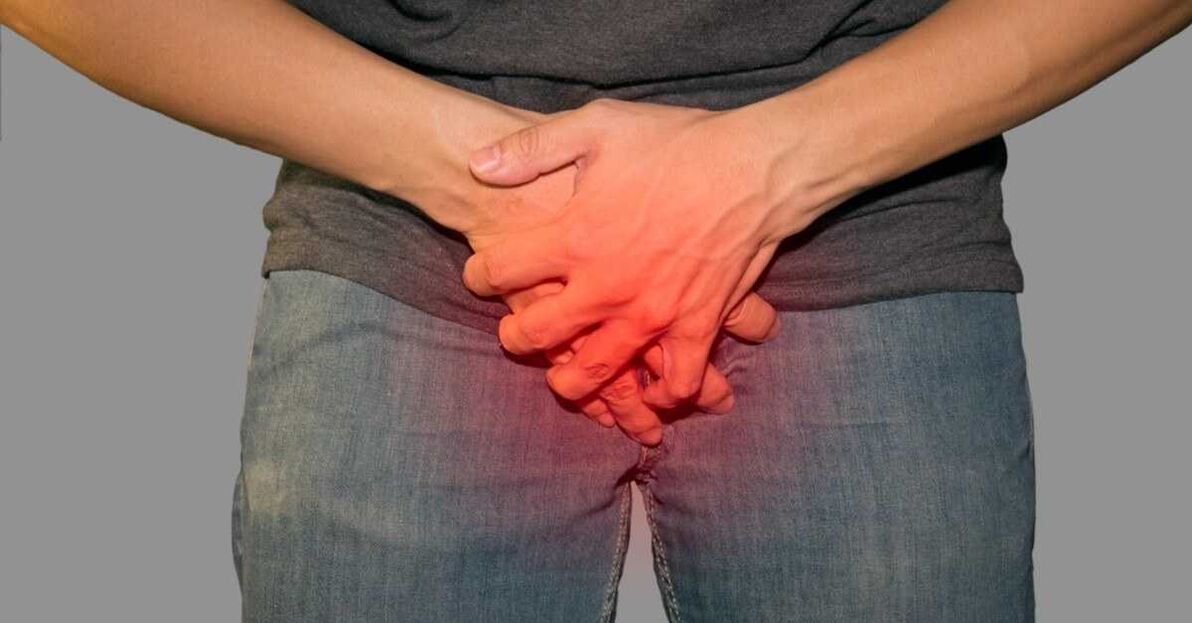 Pain in the groin during pathological discharge