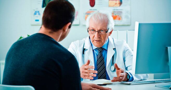 A doctor advises a man on drugs that improve potency